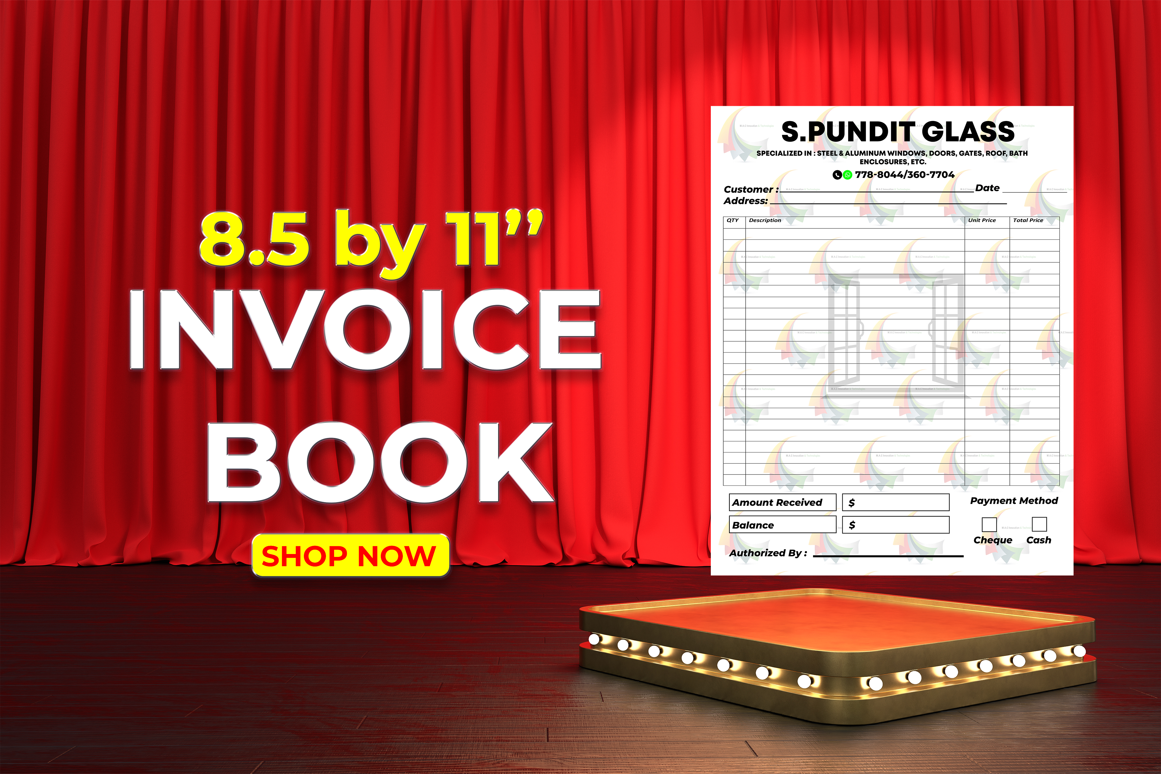 Letter Size Invoice Books
